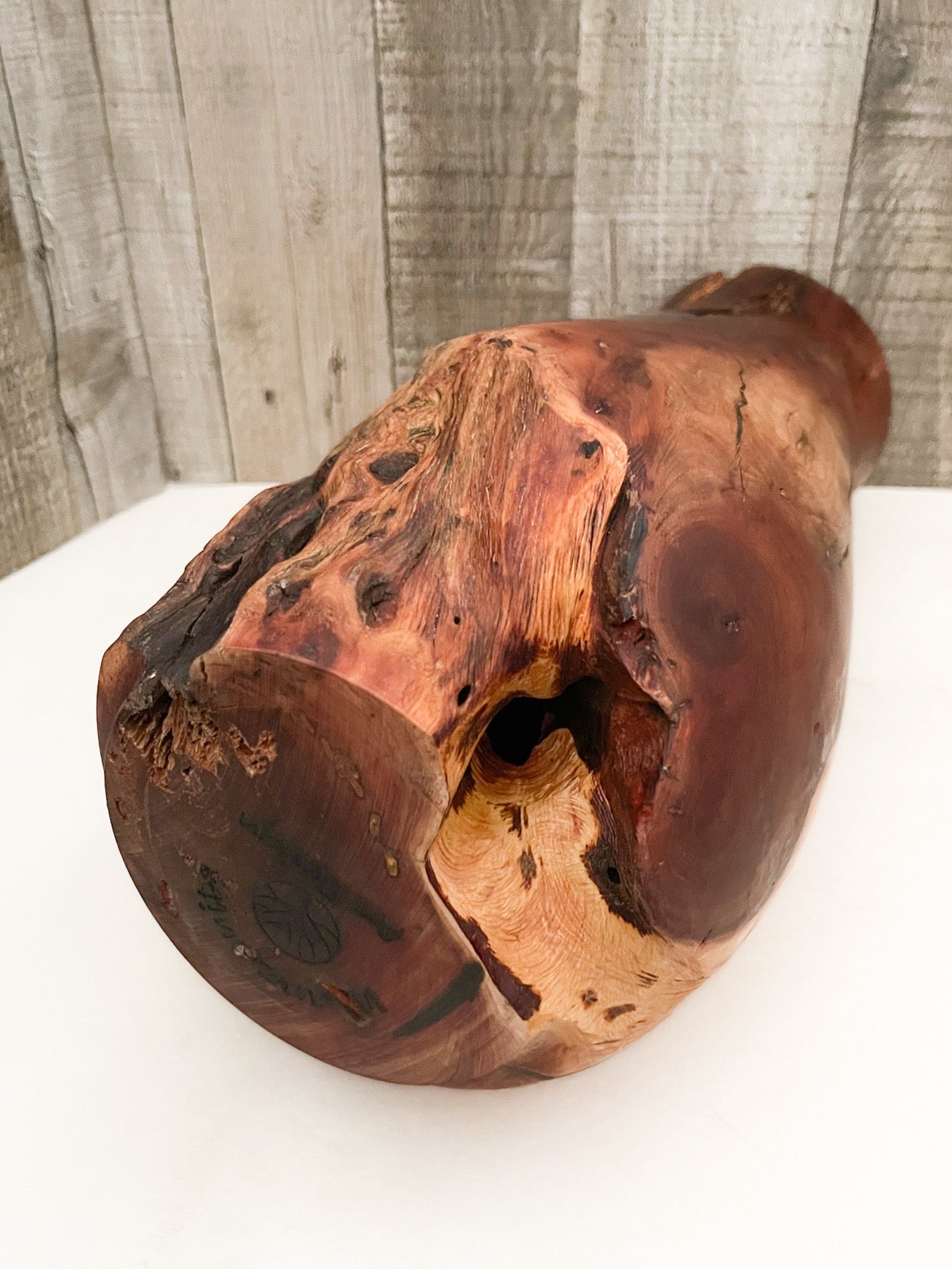 Decorative Manzanita wood vase. 14"H x 6"Dia
