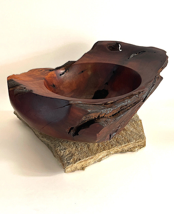 Unique Manzanita wood bowl with natural edges. 12"x9"x5"