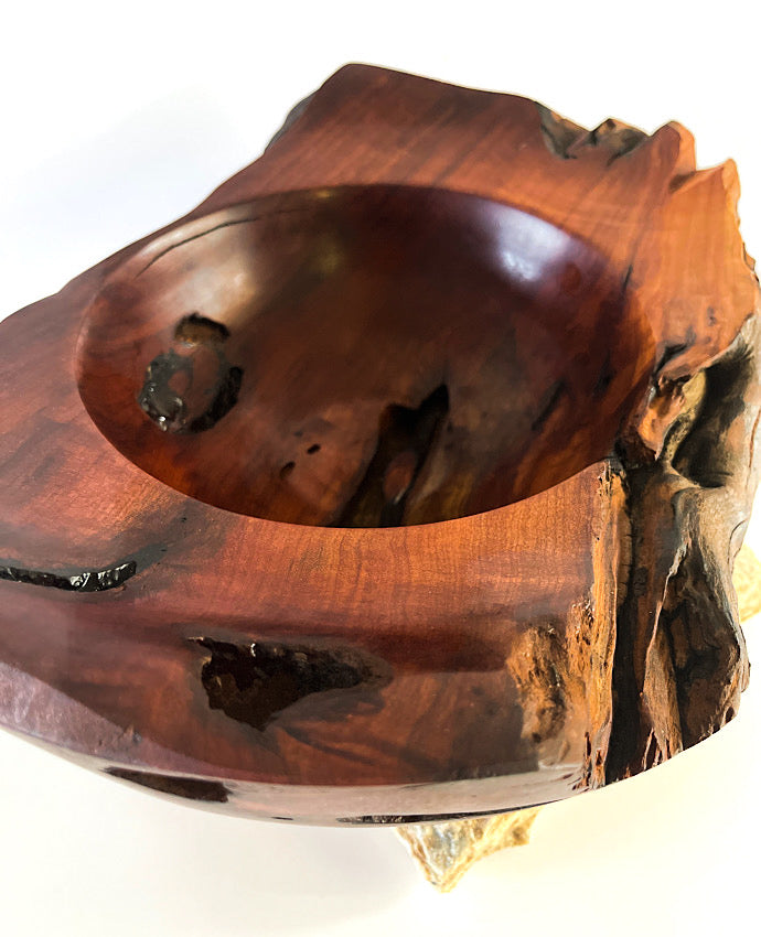 Unique Manzanita wood bowl with natural edges. 12"x9"x5"